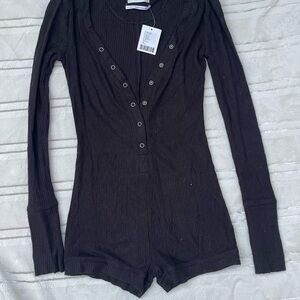 New! - Urban Outfitters, Very Sexy Black Ribbed Romper, Size XS